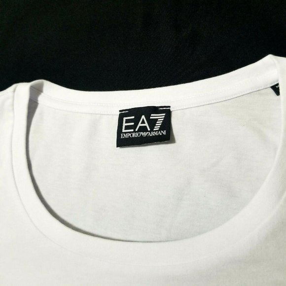 Emporio Armani White Tee with Gold Logo - Picture 7 of 9